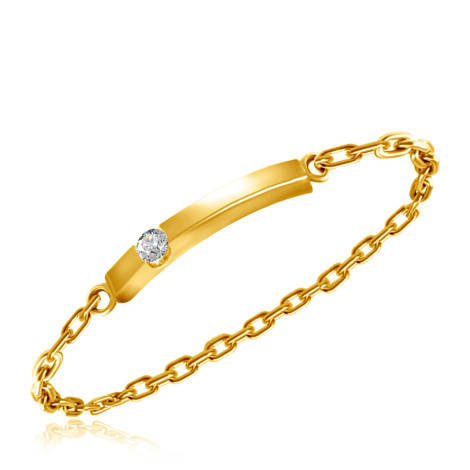 Кольцо из желтого золота с бриллиантом | Материал:Золото Цвет:Жёлтый Проба:585 Вставки:Бриллиант Примерный вес (г):0.59 Коллекция:Палочки