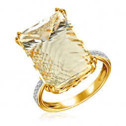Кольцо из желтого золота с бриллиантами |	 Материал:Золото Цвет:Жёлтый Проба:585 Вставки:Бриллиант Примерный вес (г):5.26 