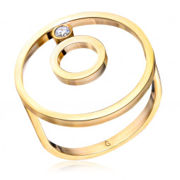 Кольцо из желтого золота с бриллиантом | Материал:Золото Цвет:Жёлтый Проба:750 Вставки:Бриллиант Примерный вес (г):4.35