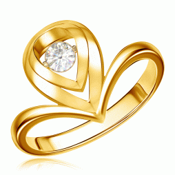 Кольцо из желтого золота с танцующим бриллиантом |	 Материал:Золото Цвет:Жёлтый Проба:585 Вставки:Бриллиант Примерный вес (г):2.46  Тематика:Танцующий камень, 1 камень, Капли