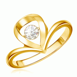 Золотое кольцо с танцующим бриллиантом |	 Материал:Золото Цвет:Жёлтый Проба:585 Вставки:Бриллиант Примерный вес (г):2.22  Тематика:Танцующий камень