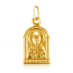 Подвеска иконка из золота Святая Матрона |	 Материал:Золото Цвет:Жёлтый Проба:585 Вставки:Без вставок Примерный вес (г):0.58 Тематика:Образок