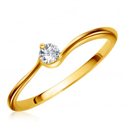 Кольцо из желтого золота с бриллиантом | Материал:Золото Цвет:Жёлтый Проба:585 Вставки:Бриллиант Примерный вес (г):1.62