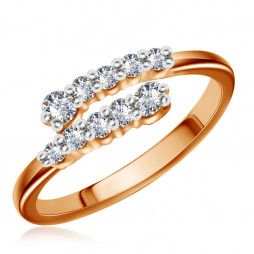 Золотое фаланговое кольцо |	 Материал:Золото Цвет:Красный Проба:585 Вставки:Swarovski Примерный вес (г):0.98 