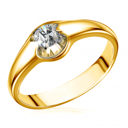 Кольцо из золота с бриллиантом |	 Материал:Золото Цвет:Жёлтый Проба:585 Вставки:Бриллиант Примерный вес (г):3.06  Длина (мм):6 Высота (мм):3 Ширина (мм):6