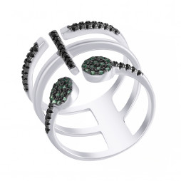 Кольцо из серебра | Материал:Серебро Цвет:Белый Проба:925 Для женщин Вставки:Фианит Примерный вес (г):3.89