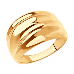 Кольцо из золота | Материал:Золото Цвет:Красный Проба:585 Для женщин Вставки:Без вставок Примерный вес (г):3.67 Тематика:Широкое