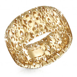 Кольцо из золота | Материал:Золото Цвет:Жёлтый Проба:585 Для женщин Вставки:Без вставок Примерный вес (г):3.79 Тематика:Ажур