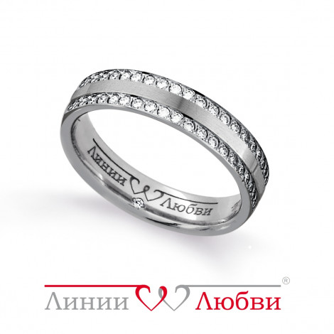 Обручальное кольцо с бриллиантами | Материал:Золото Для кого:Для женщин Вставки:Бриллиант Примерный вес (г):4.72 Тематика:Обручальное