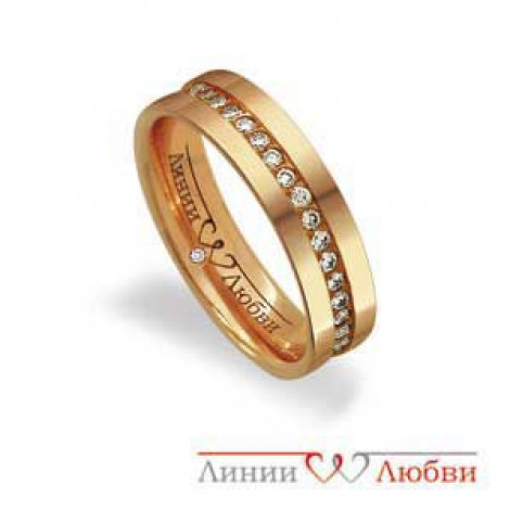 Обручальное кольцо с бриллиантами | Материал:Золото Для кого:Для женщин Вставки:Бриллиант Примерный вес (г):4.94 Тематика:Обручальное