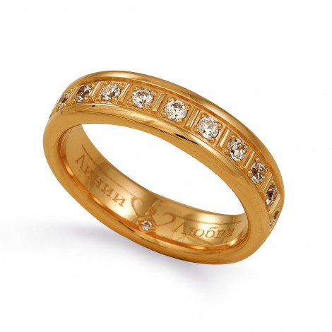 Обручальное кольцо с бриллиантами | Материал:Золото Для кого:Для женщин Вставки:Бриллиант Примерный вес (г):9.03 Тематика:Обручальное