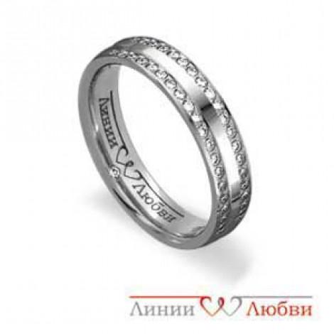 Обручальное кольцо с бриллиантами | Материал:Золото Для кого:Для женщин Вставки:Бриллиант Примерный вес (г):4.43 Тематика:Обручальное