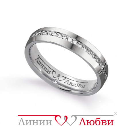 Обручальное кольцо с бриллиантами | Материал:Золото Для кого:Для женщин Вставки:Бриллиант Примерный вес (г):4.28 Тематика:Обручальное