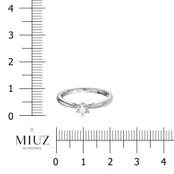 Кольцо c выращенный бриллиантом | Материал:Золото Цвет:Белый Проба:585 Для женщин Вставки:Бриллиант Примерный вес (г):3.16 