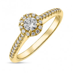 Кольцо c бриллиантами | Материал:Золото Цвет:Белый, Жёлтый Проба:585 Для женщин Вставки:Бриллиант Примерный вес (г):2.05 