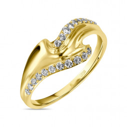 Кольцо c бриллиантами | Материал:Золото Цвет:Жёлтый Проба:585 Для женщин Вставки:Бриллиант Примерный вес (г):2.49