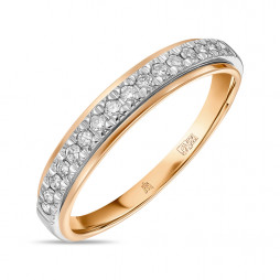 Кольцо с бриллиантами | Материал:Золото Цвет:Комбинированный Проба:585 Для женщин Вставки:Бриллиант Примерный вес (г):1.95 