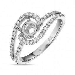 Кольцо с бриллиантами | Материал:Золото Цвет:Белый Проба:585 Для женщин Вставки:Бриллиант Примерный вес (г):3.05
