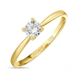Кольцо с бриллиантом | Материал:Золото Цвет:Белый, Жёлтый Проба:585 Для женщин Вставки:Бриллиант Примерный вес (г):1.71 