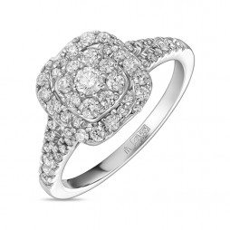 Кольцо с выращенным бриллиантом | Материал:Золото Цвет:Белый Проба:585 Для женщин Вставки:Бриллиант Примерный вес (г):3.67