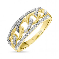Кольцо с бриллиантами | Материал:Золото Цвет:Жёлтый Проба:585 Для женщин Вставки:Бриллиант Примерный вес (г):4.02