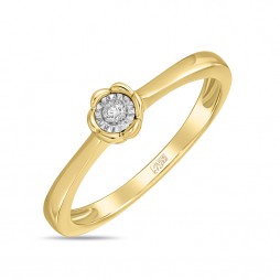 Золотое Кольцо с бриллиантом | Материал:Золото Цвет:Красный, Белый Проба:585 Для женщин Вставки:Бриллиант Примерный вес (г):2.08
