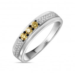 Кольцо с бриллиантами | Материал:Золото Цвет:Жёлтый, Белый Проба:585 Для женщин Вставки:Бриллиант Примерный вес (г):2.71 