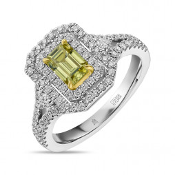 Кольцо с бриллиантами и облагороженными бриллиантами | Материал:Золото Цвет:Белый Проба:585 Для женщин Вставки:Бриллиант Жёлтый Примерный вес (г):5.66 