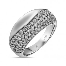 Кольцо с бриллиантами | Материал:Золото Цвет:Белый Проба:750 Для женщин Вставки:Бриллиант Примерный вес (г):9.33