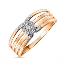 Золотое Кольцо с бриллиантами | Материал:Золото Цвет:Белый Проба:585 Для женщин Вставки:Бриллиант Примерный вес (г):2.23