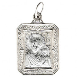 Подвеска-иконка Богородица Казанская из серебра | Материал:Серебро Тематика:Образок