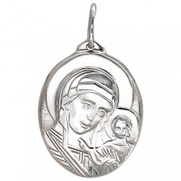 Подвеска-иконка Богородица Казанская из серебра | Материал:Серебро Тематика:Образок