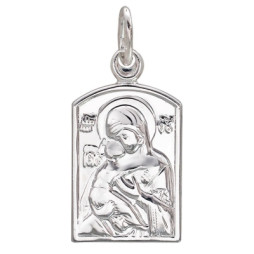 Подвеска-иконка Богородица Владимирская из серебра | Материал:Серебро Тематика:Образок