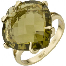 Кольцо с 1 кварцем из жёлтого золота | Материал:Золото Цвет:Жёлтый Проба:585 Для женщин Вставки:Кварц Примерный вес (г):6.71 Тематика:Геометрия, Широкое, 1 камень