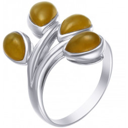 Кольцо с кварцами из серебра | Материал:Серебро Цвет:Белый Проба:925 Вставки:Кварц Примерный вес (г):4.76
