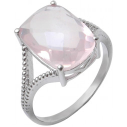 Кольцо с кварцами из серебра | Материал:Серебро Цвет:Белый Проба:925 Для женщин Вставки:Кварц Примерный вес (г):3.8