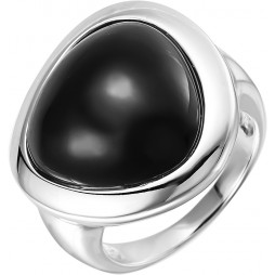 Кольцо с ониксами из серебра | Материал:Серебро Цвет:Белый Проба:925 Для женщин Вставки:Оникс Примерный вес (г):9.01