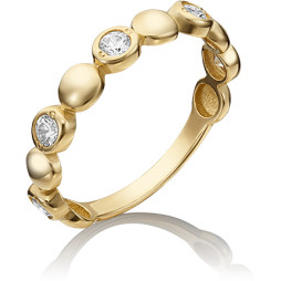 Кольцо с кристаллами swarovski из жёлтого золота | Материал:Золото Цвет:Жёлтый Проба:585 Для женщин Вставки:Swarovski Примерный вес (г):1.64
