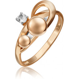 Кольцо с топазами из комбинированного золота | Материал:Золото Цвет:Комбинированный Проба:585 Для женщин Вставки:Топаз Примерный вес (г):2.62