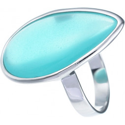 Кольцо с ювелирным стеклом из серебра | Материал:Серебро Цвет:Белый Проба:925 Для женщин Вставки:Стекло Примерный вес (г):7.21 Тематика:Капли