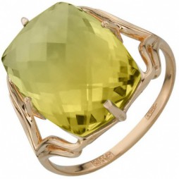 Кольцо с 1 кварцем из красного золота | Материал:Золото Цвет:Красный Проба:585 Для женщин Вставки:Кварц Примерный вес (г):4.38 Тематика:1 камень