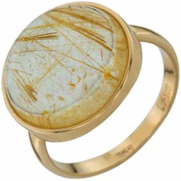 Кольцо с 1 кварцем из жёлтого золота | Материал:Золото Цвет:Жёлтый Проба:585 Для женщин Вставки:Кварц Примерный вес (г):4.34 Тематика:Классика, 1 камень