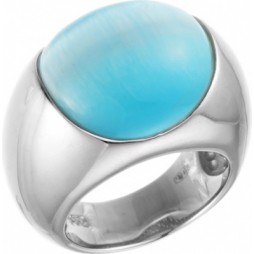 Кольцо со стеклом из серебра | Материал:Серебро Цвет:Белый Проба:925 Для женщин Вставки:Стекло Примерный вес (г):12.86 Тематика:Геометрия, 1 камень, Широкое