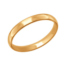 Обручальное кольцо классическое comfort fit |	 Материал:Золото Цвет:Красный Проба:585 Для женщин Вставки:Без вставок Примерный вес (г):1.28 Тематика:Обручальное