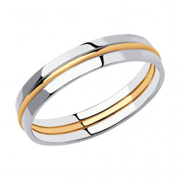 Кольцо из комбинированного золота | Материал:Золото Цвет:Комбинированный Проба:585 Для женщин Вставки:Без вставок Примерный вес (г):1.98