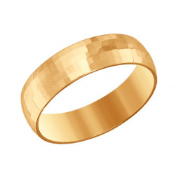 Обручальное кольцо из золота с алмазной гранью | Материал:Золото Цвет:Красный Проба:585 Для женщин Вставки:Без вставок Примерный вес (г):3.41 Обработка:Алмазная Тематика:Обручальное