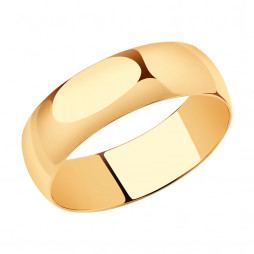 Широкое обручальное кольцо | Материал:Золото Цвет:Красный Проба:585 Для женщин Вставки:Без вставок Примерный вес (г):2.92 Тематика:Обручальное