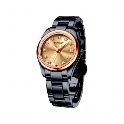 Женские часы из золота и стали Black Edition |	 Материал:Золото Для женщин Вставки:Без вставок Примерный вес (г):119.68 