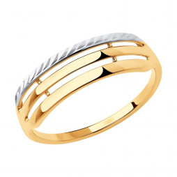 Кольцо из золота с алмазной гранью | Материал:Золото Цвет:Красный Проба:585 Для женщин Вставки:Без вставок Примерный вес (г):1.48 Обработка:Алмазная
