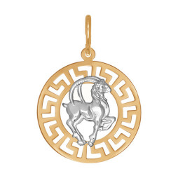 Подвеска «Знак зодиака Козерог» из золота | Материал:Золото Цвет:Комбинированный Проба:585 Для женщин Вставки:Без вставок Примерный вес (г):0.7 